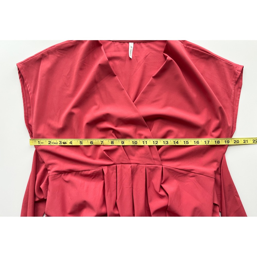 NEW Breezeful V-Neck Short Sleeve Pocket Tie Quick Dry Midi Dress Pink Mediium - Picture 13 of 16
